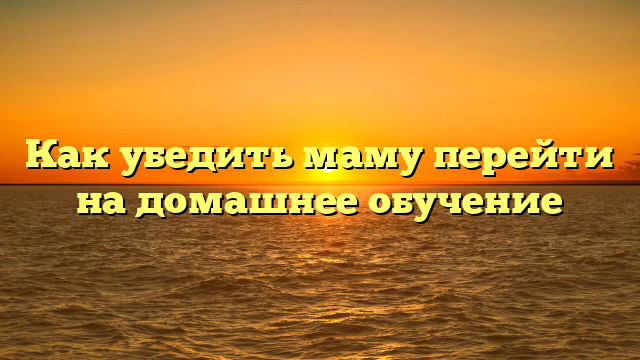 Как убедить маму перейти на домашнее обучение